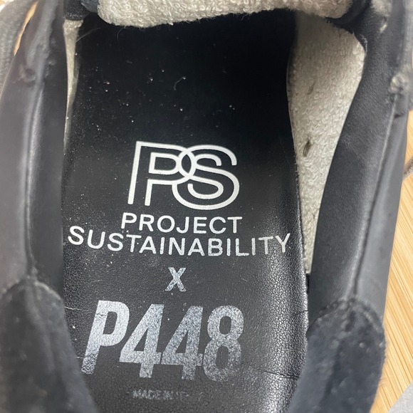 P448 Project Sustainability Black Leather Sneakers EU 39 Size 8.5 Women Italy - Picture 10 of 16